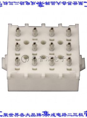 350829-4 针座连接器12POS插座3排6.35mm母形插口通孔直针镀金