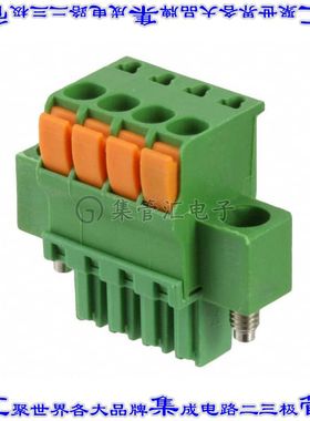 1986723-4 端子块连接器4POS插头母插口3.5mm绿色自由悬挂