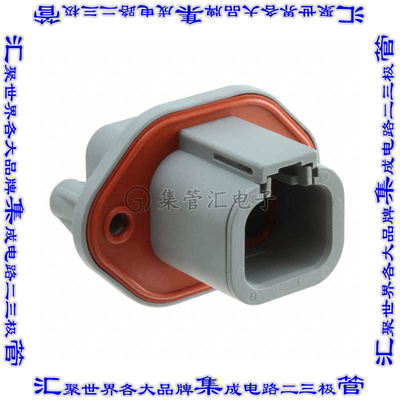 ATP04-4P-PM08GEC 矩形连接器外壳4POS插座2排公形引脚黑色面板安