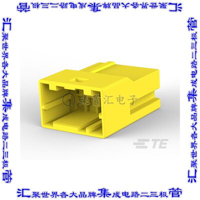 3-1903393-4 矩形连接器外壳4POS插座2.5mm母形插口黄色自由悬挂