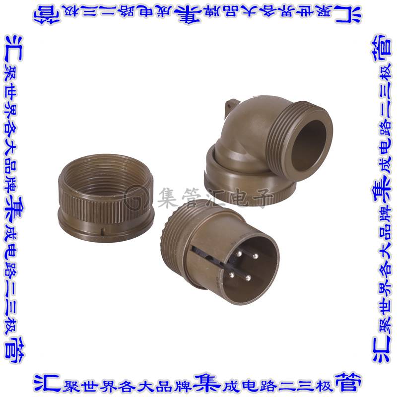 MS3108A20-4P 圆形连接器4POS插头公引脚焊杯银自由悬挂直角