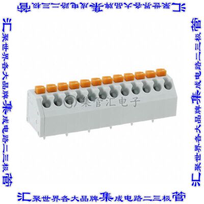 691412320012M 线对板连接器12POS接线端子3.81mm通孔45角度带板