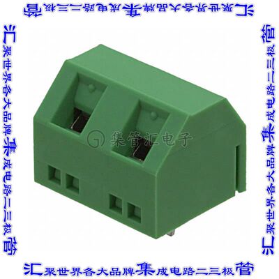 1718605 线对板连接器2POS接线端子7.62mm通孔55角度带板