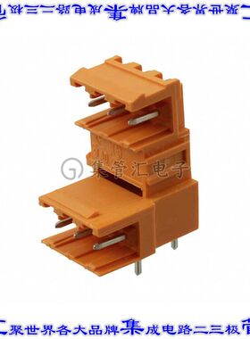 1321760000 端子块连接器6POS接头公引脚带罩2排5.08mm橙色90DEG