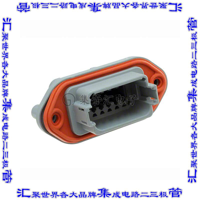 AT04-12PA-PM14 矩形连接器外壳12POS插座2排公形引脚灰色面板安