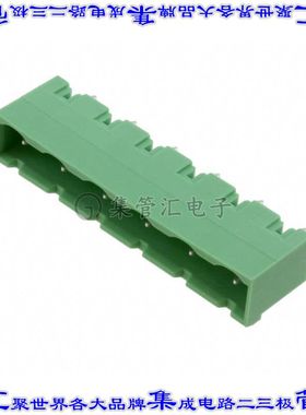1766709 端子块连接器6POS接头公引脚带罩7.5mm绿色垂直通孔