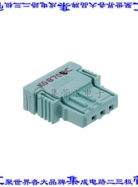 364214-E 矩形连接器3POS插座2.54mm母插口绿色压接自由悬挂