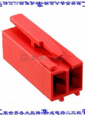 6-1241983-2 矩形连接器外壳2POS插座5mm母形插口红色自由悬挂