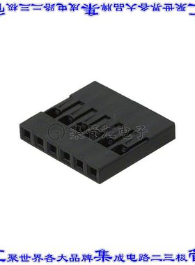 M20-1060600 矩形连接器外壳6POS插座2.54mm母形插口黑色自由悬挂