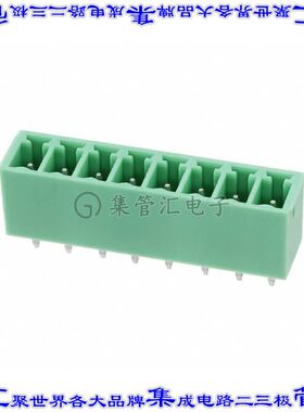 5441320 端子块连接器8POS接头公引脚带罩3.5mm绿色垂直通孔