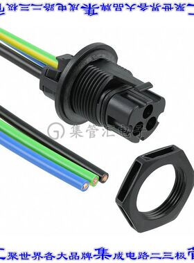 1409221 圆形连接器3POS插头公引脚导线引线银面板安装