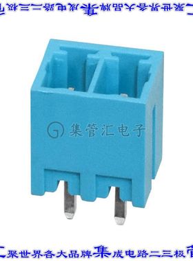 TBP02R2-381-02BE 端子块连接器2POS接头公引脚带罩3.81mm蓝色垂
