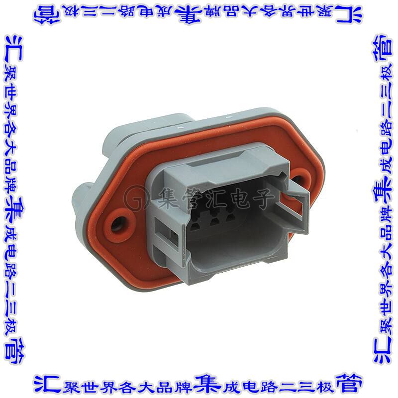 AT04-08PA-PM14 矩形连接器外壳8POS插座2排公形引脚灰色面板安装