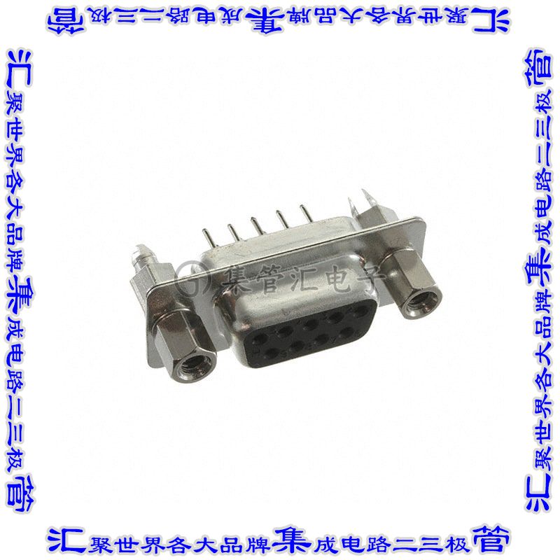 DE09-ST-1-BL-JS 连接器9POS插座母插口2排D-Sub通孔