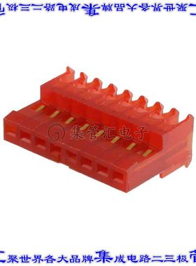 3-641241-8 矩形连接器8POS插座2.54mm母插口红色IDC镀金自由悬挂