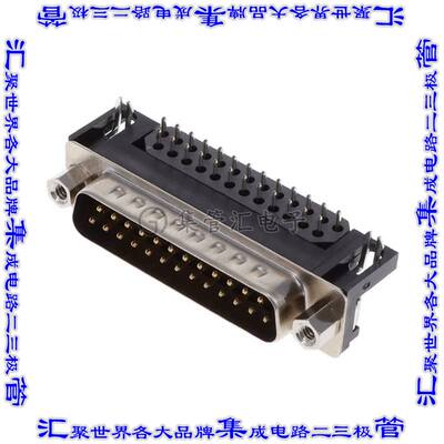 KF22X-B25P-NJ 连接器25POS插头公引脚2排D-Sub通孔直角