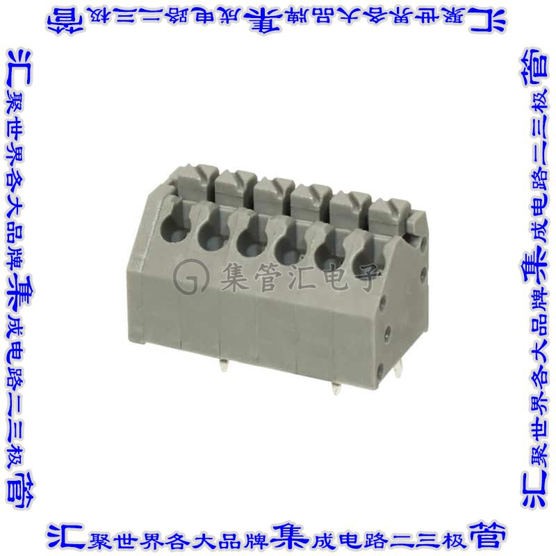 TBL002A-350-06GY-2GY 线对板连接器6POS接线端子3.5mm通孔45角度