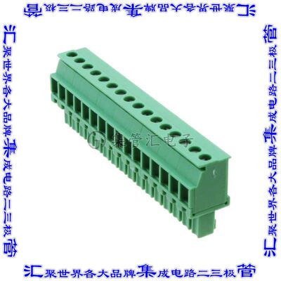 1827114 端子块连接器16POS插头母插口3.81mm绿色自由悬挂
