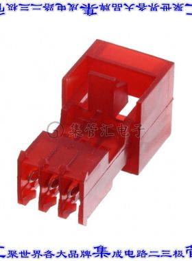647000-3 矩形连接器3POS插头2.54mm公引脚红色IDC锡自由悬挂直角