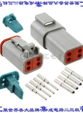 AT4PS-CKIT 矩形连接器4POS插头插座2排母插口公插脚灰色压接自由