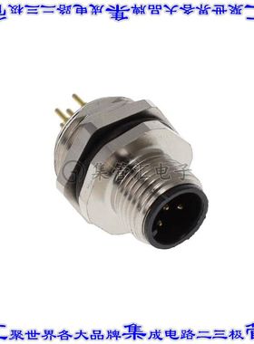 ALBKM12-FMBR5-S0 圆形连接器5POS插座公形引脚焊接面板安装通孔