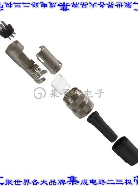 T3400001U 圆形连接器6POS插头公引脚焊杯银自由悬挂