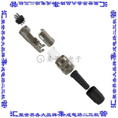 T3400001U 圆形连接器6POS插头公引脚焊杯银自由悬挂