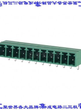 1803361 端子块连接器11POS接头公引脚带罩3.81mm绿色90DEG通孔