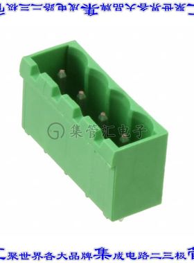 796636-4 端子块连接器4POS接头公引脚带罩5.08mm绿色垂直通孔