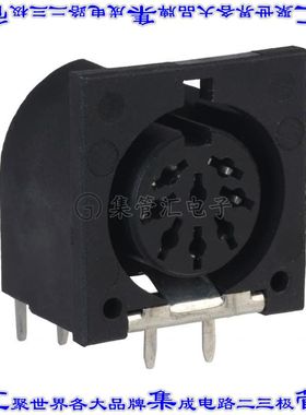 5211511-1 圆形连接器8POS插座母插口焊接锡通孔直角