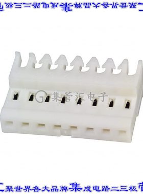 3-640621-8 矩形连接器8POS插座2.54mm母插口白色IDC锡自由悬挂直