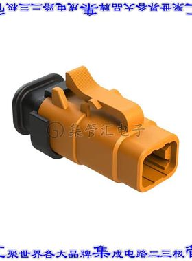 ATM06-4S-SR01OR 矩形连接器外壳4POS插头2排母形插口橙色自由悬