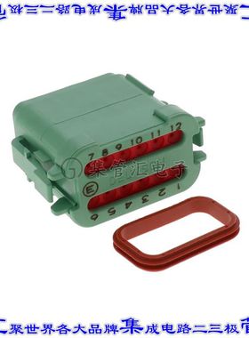 DT06-12SC-CE01 矩形连接器外壳12POS插头2排母形插口灰色自由悬