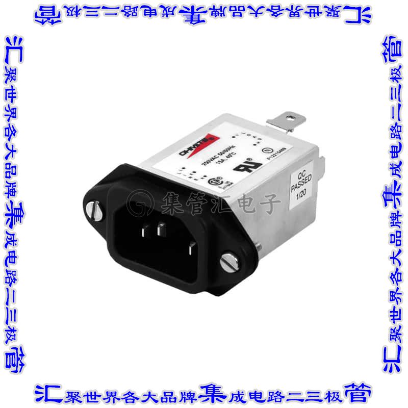 AFM-A10-S 电源接入连接器3POS插座公型片状插脚IEC320-C14面板安
