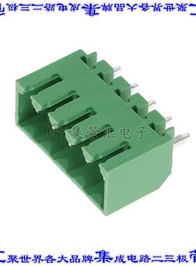 EL051252000AG 端子块连接器5POS接头公引脚带罩3.5mm绿色垂直通
