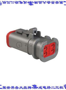 AT06-4S-OMGRY 矩形连接器外壳4POS插头2排母形插口灰色自由悬挂