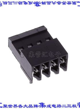 3-644574-4 矩形连接器4POS插座2.54mm母插口黑色IDC锡自由悬挂直