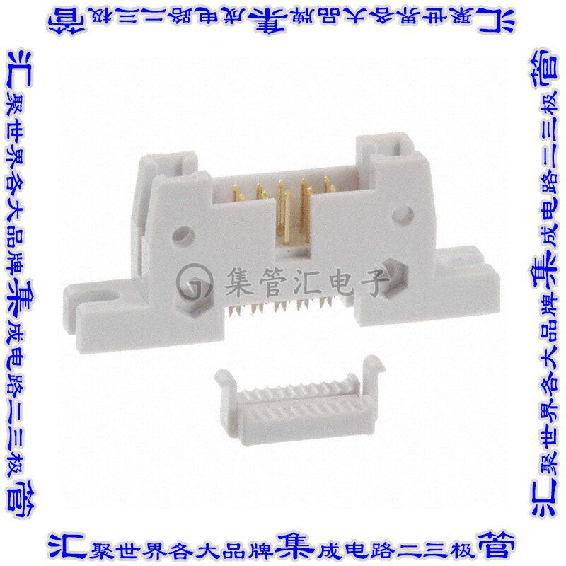 AWH 10G-E202-IDC 矩形连接器10POS接头2排2.54mm公引脚灰色IDC镀