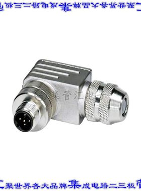 1430417 圆形连接器5POS插头公引脚螺钉镀金自由悬挂直角