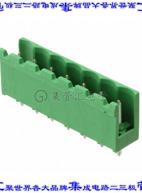 282825-7 端子块连接器7POS接头公引脚带罩5.08mm绿色垂直通孔