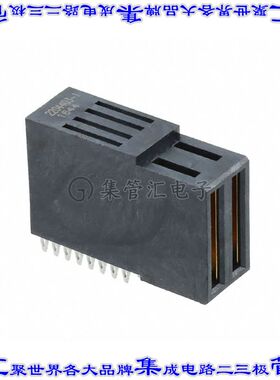2204403-1 背板连接器2POS插座母插口通孔直角黑色