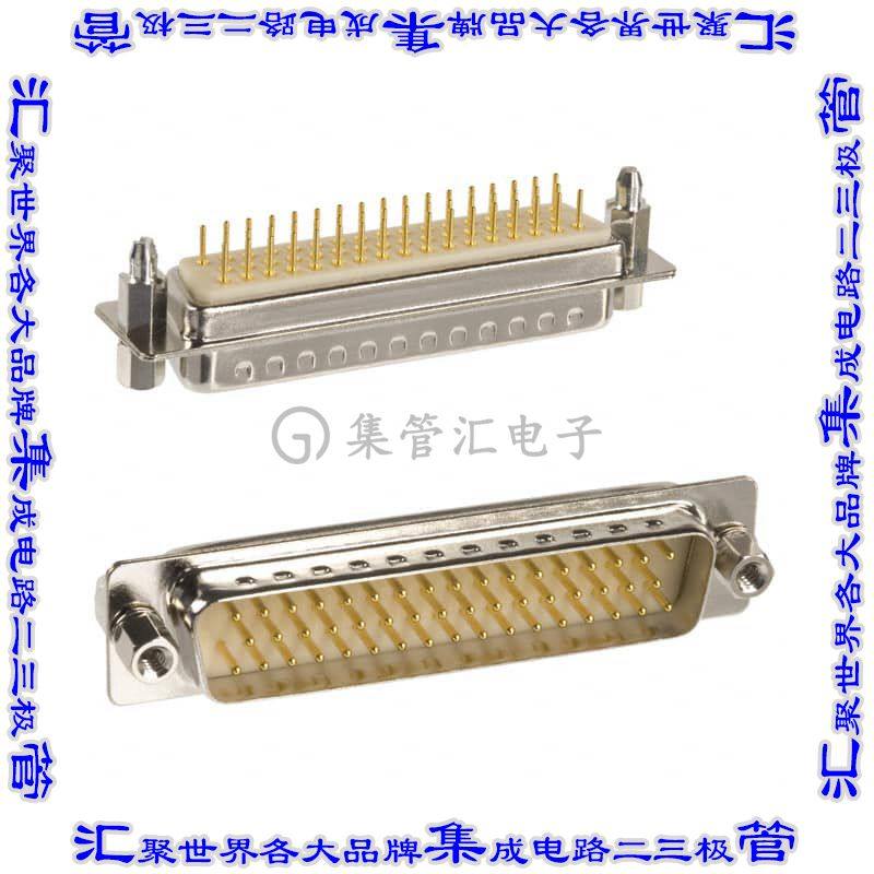 172-E50-113R911 连接器50POS插头公引脚3排D-Sub面板安装通孔