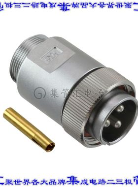 RM15WTPZ-3P(71) 圆形连接器3POS插头公引脚焊杯银自由悬挂