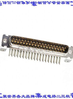 DCMP37PJK87 连接器37POS插头公引脚2排D-Sub面板安装通孔直角