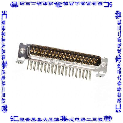 DCMP37PJK87 连接器37POS插头公引脚2排D-Sub面板安装通孔直角