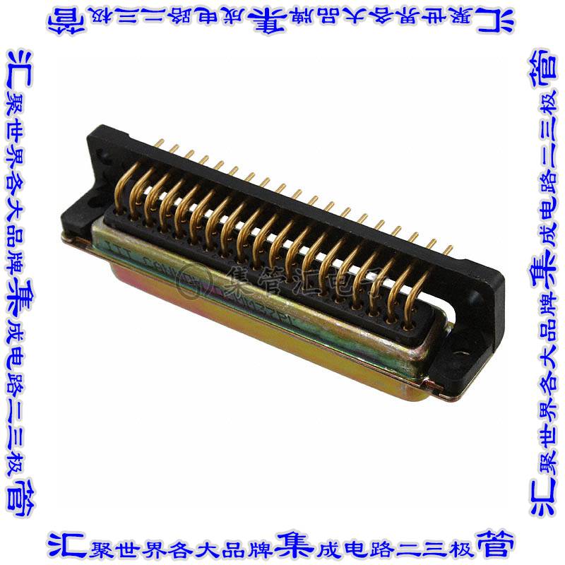 DCMM-37P-L 连接器37POS插头公引脚2排D-Sub面板安装通孔直角