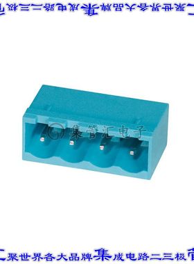 TBP01R1-508-04BE 端子块连接器4POS接头公引脚带罩5.08mm蓝色90D