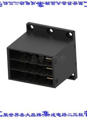 1903146-2 矩形连接器12POS插头3排10.16mm接片黑色焊接镀金面板