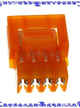 3-641435-4 矩形连接器4POS插头3.96mm公引脚橙色IDC锡自由悬挂直