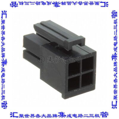 10132445-04LF 矩形连接器外壳4POS插座2排3mm母形插口黑色自由悬